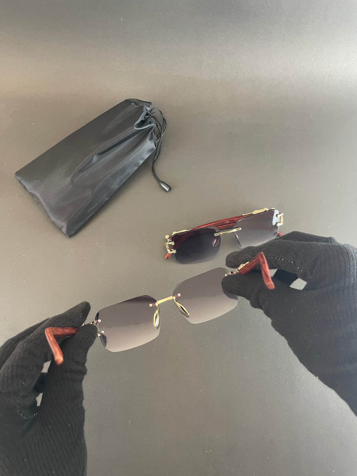 Rectangular Frames with Golden-Tone Metal Glasses