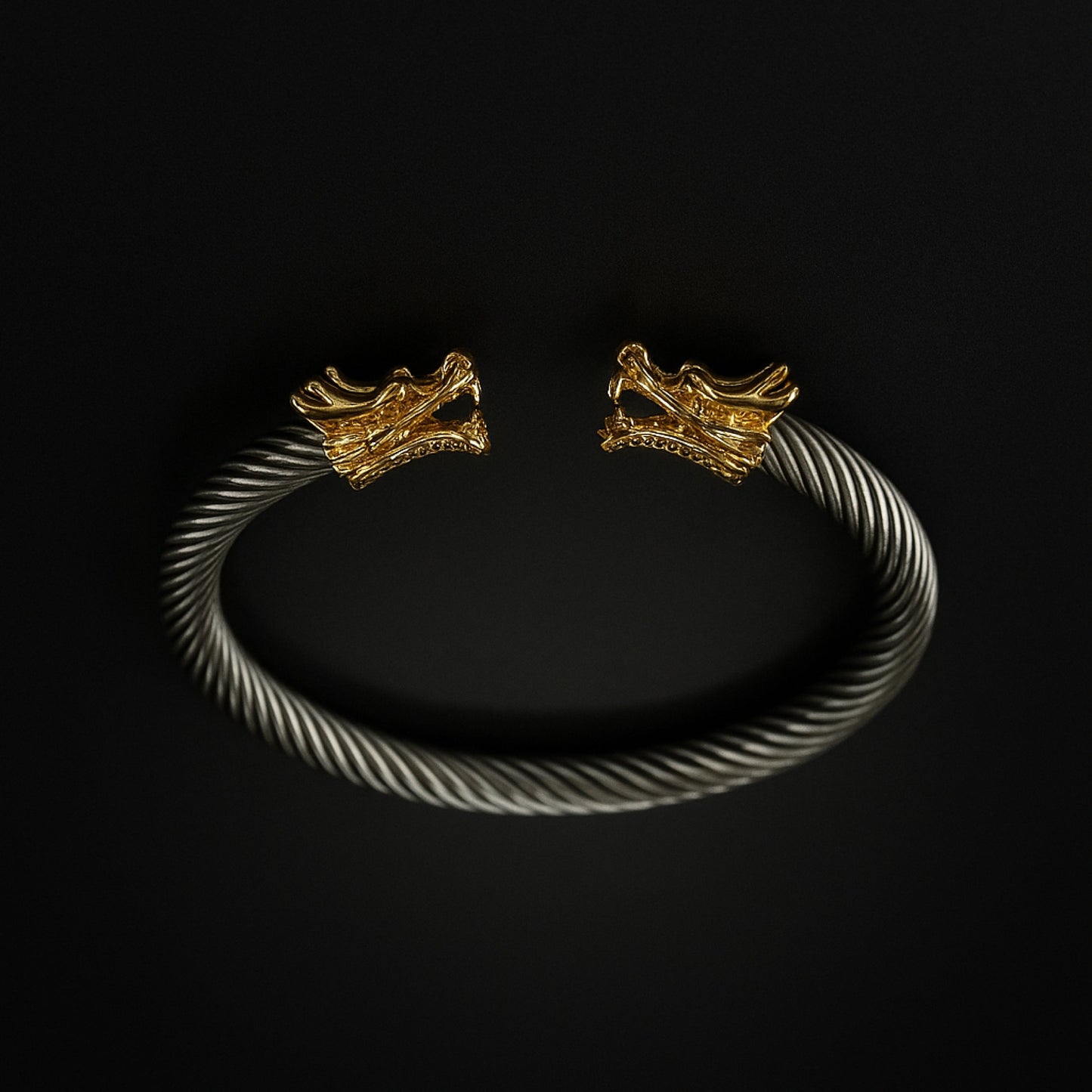 Silver & Golden Dragon Stainless Steel Bracelet