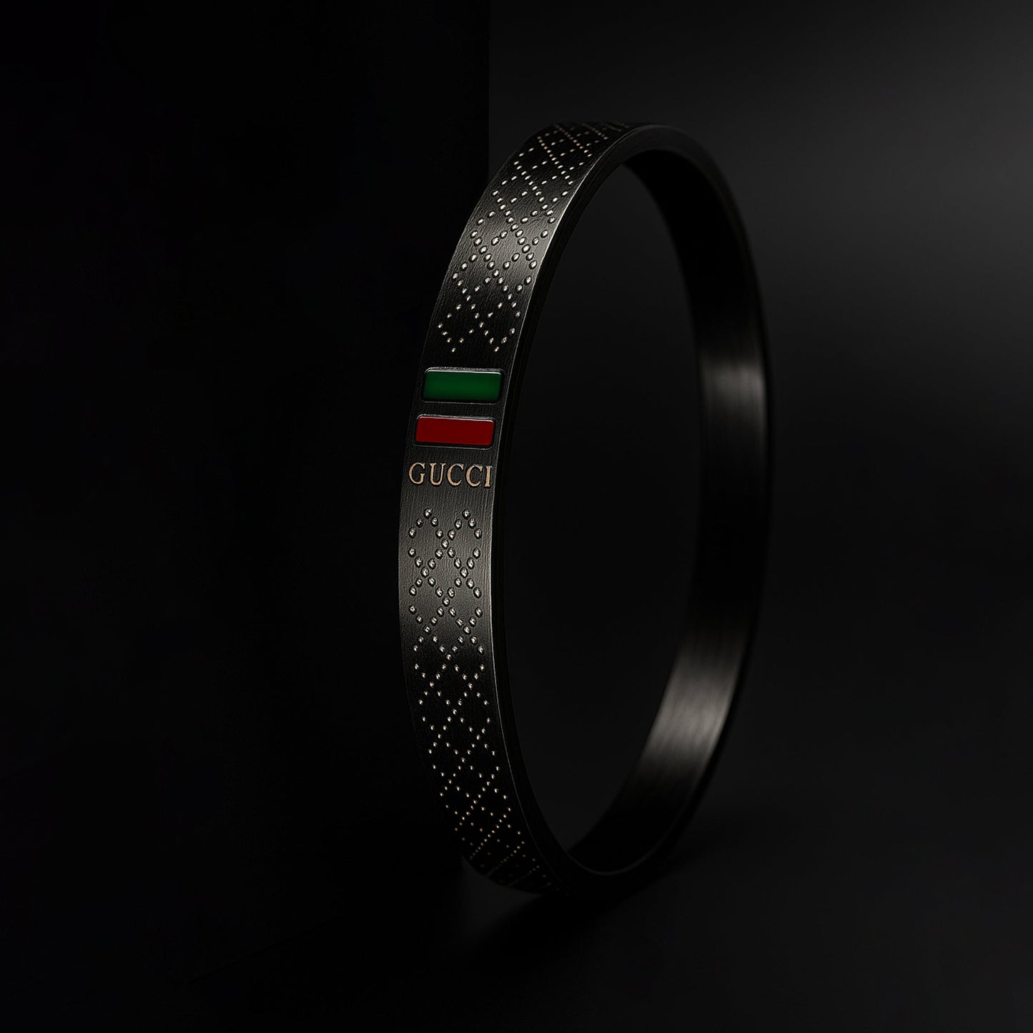 Gucci Black Stainless Steel Bracelet