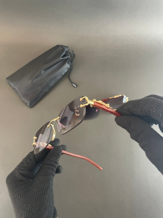 Rectangular Frames with Golden-Tone Metal Glasses